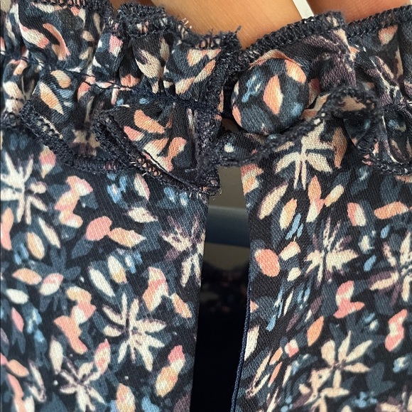 Banana Republic Navy Floral Long Sleeve Dress size xs - Picture 9 of 11